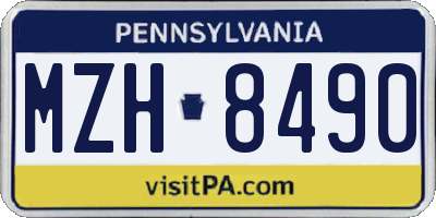 PA license plate MZH8490