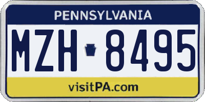 PA license plate MZH8495