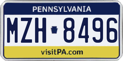 PA license plate MZH8496