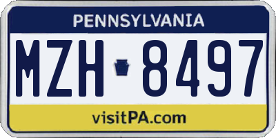 PA license plate MZH8497