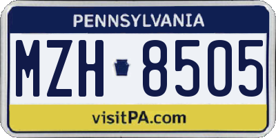 PA license plate MZH8505