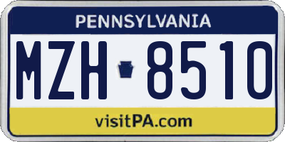 PA license plate MZH8510
