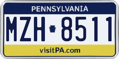 PA license plate MZH8511