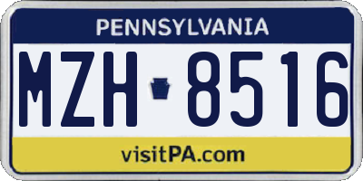 PA license plate MZH8516