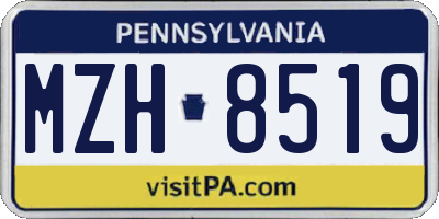 PA license plate MZH8519