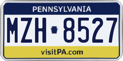 PA license plate MZH8527