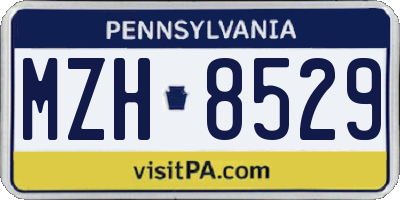PA license plate MZH8529