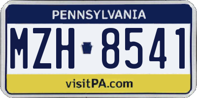 PA license plate MZH8541