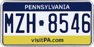 PA license plate MZH8546