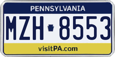 PA license plate MZH8553