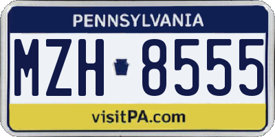 PA license plate MZH8555