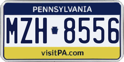 PA license plate MZH8556