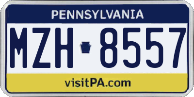 PA license plate MZH8557
