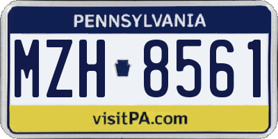 PA license plate MZH8561