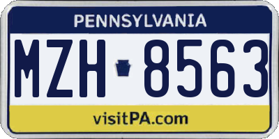 PA license plate MZH8563