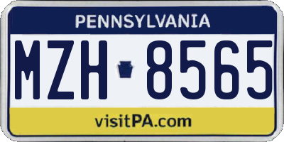 PA license plate MZH8565