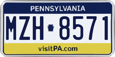PA license plate MZH8571