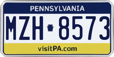 PA license plate MZH8573
