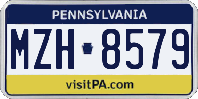 PA license plate MZH8579