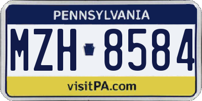 PA license plate MZH8584