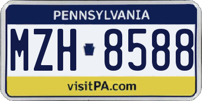 PA license plate MZH8588