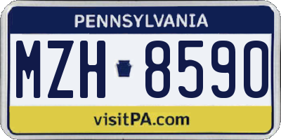 PA license plate MZH8590