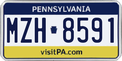 PA license plate MZH8591