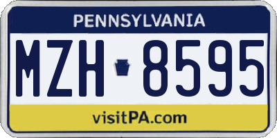 PA license plate MZH8595