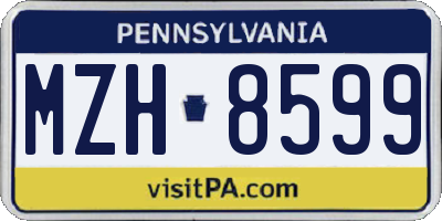 PA license plate MZH8599