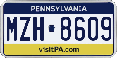 PA license plate MZH8609