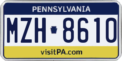 PA license plate MZH8610
