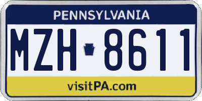 PA license plate MZH8611