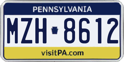 PA license plate MZH8612