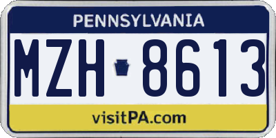 PA license plate MZH8613