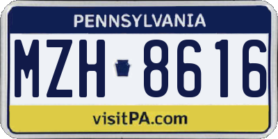 PA license plate MZH8616
