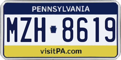 PA license plate MZH8619