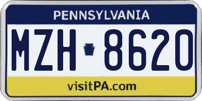 PA license plate MZH8620