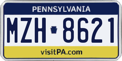 PA license plate MZH8621