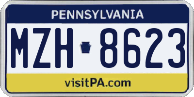 PA license plate MZH8623