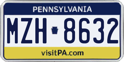 PA license plate MZH8632
