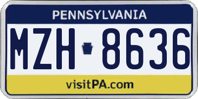 PA license plate MZH8636