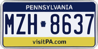 PA license plate MZH8637