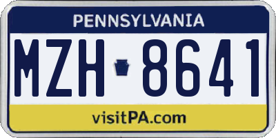 PA license plate MZH8641