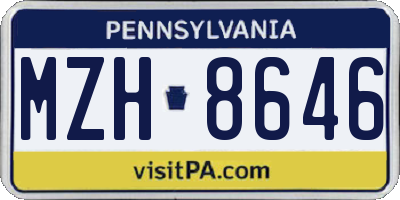 PA license plate MZH8646