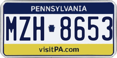 PA license plate MZH8653