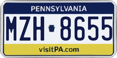 PA license plate MZH8655