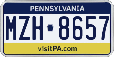 PA license plate MZH8657