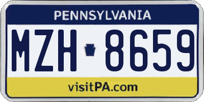 PA license plate MZH8659