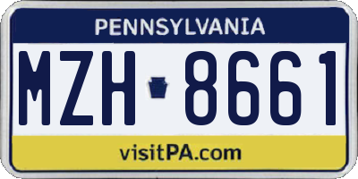 PA license plate MZH8661