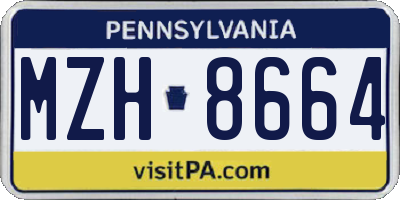 PA license plate MZH8664